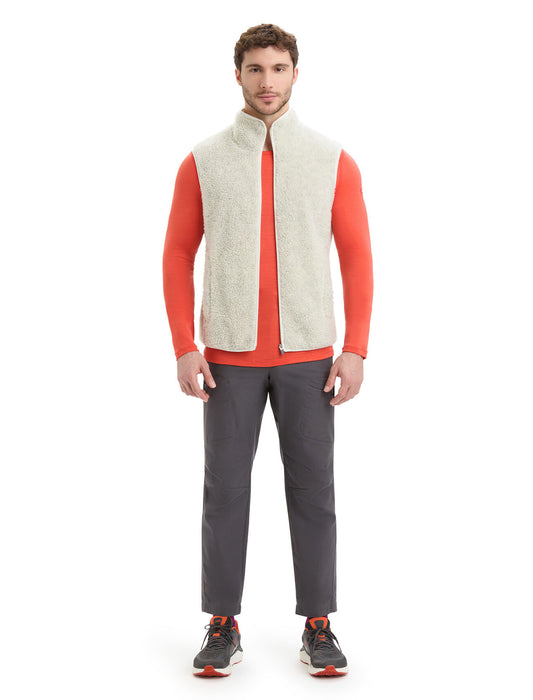 Icebreaker RealFleece™ Merino High Pile Vest  Ecru Heather/Snow Herr - Västar