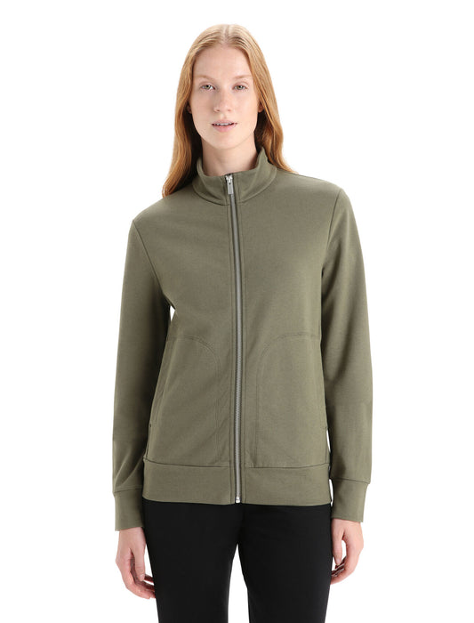 Icebreaker Merino Blend Central Classic Long Sleeve Zip Sweatshirt  Loden Dam - Tröjor Dam