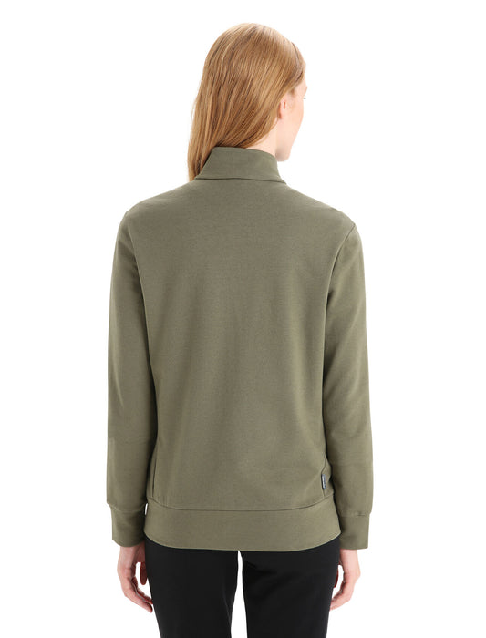 Icebreaker Merino Blend Central Classic Long Sleeve Zip Sweatshirt  Loden Dam - Tröjor Dam