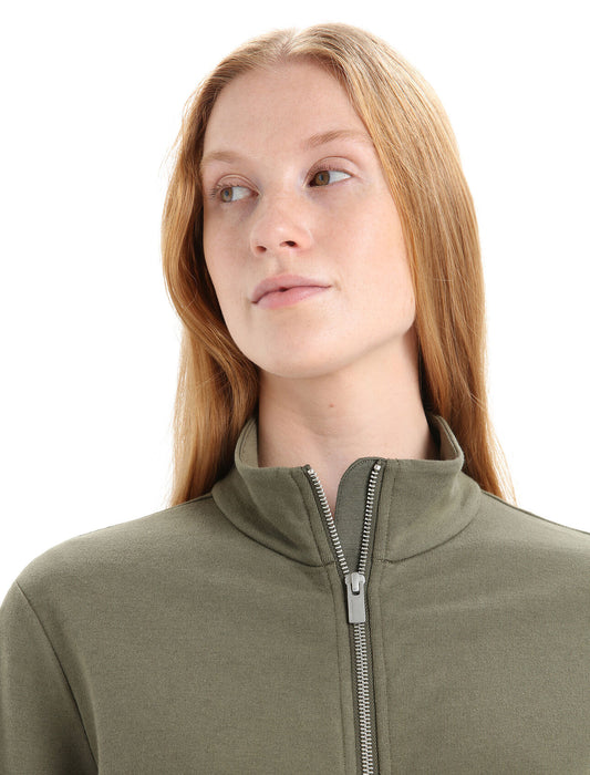 Icebreaker Merino Blend Central Classic Long Sleeve Zip Sweatshirt  Loden Dam - Tröjor Dam