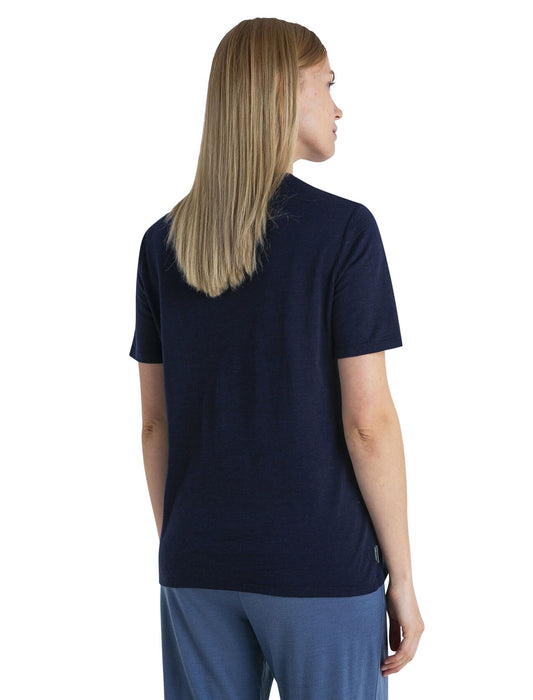 Icebreaker Merino Linen Short Sleeve T-Shirt  Midnight Navy Dam - T-shirts & Linnen Dam