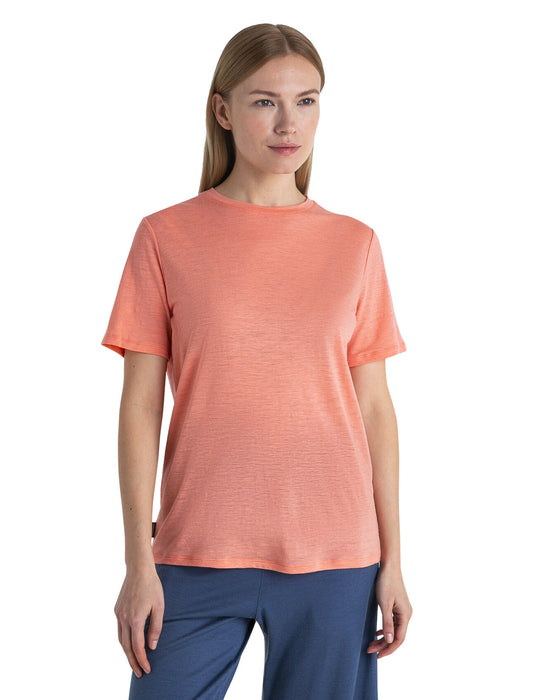 Icebreaker Merino Linen Short Sleeve T-Shirt  Glow Dam - T-shirts & Linnen Dam