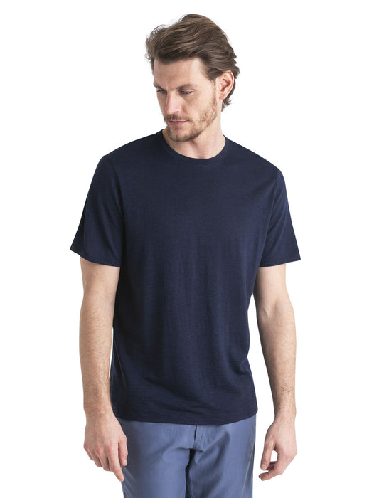 Icebreaker Merino Linen Short Sleeve T-Shirt Midnight Navy Herr - T-shirts & Linnen