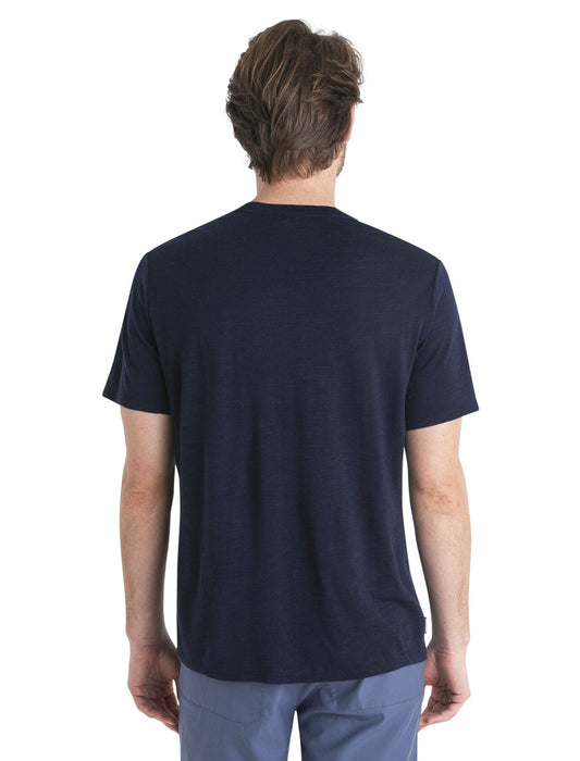 Icebreaker Merino Linen Short Sleeve T-Shirt Midnight Navy Herr - T-shirts & Linnen