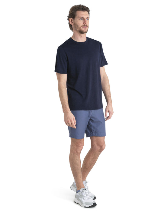 Icebreaker Merino Linen Short Sleeve T-Shirt Midnight Navy Herr - T-shirts & Linnen