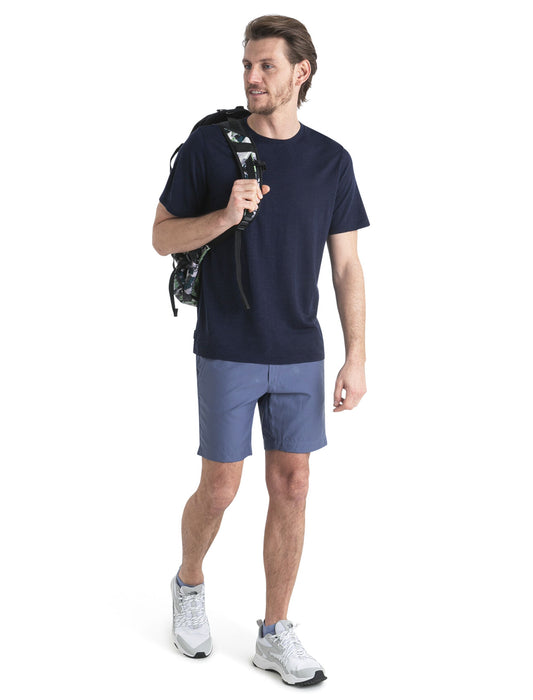 Icebreaker Merino Linen Short Sleeve T-Shirt Midnight Navy Herr - T-shirts & Linnen