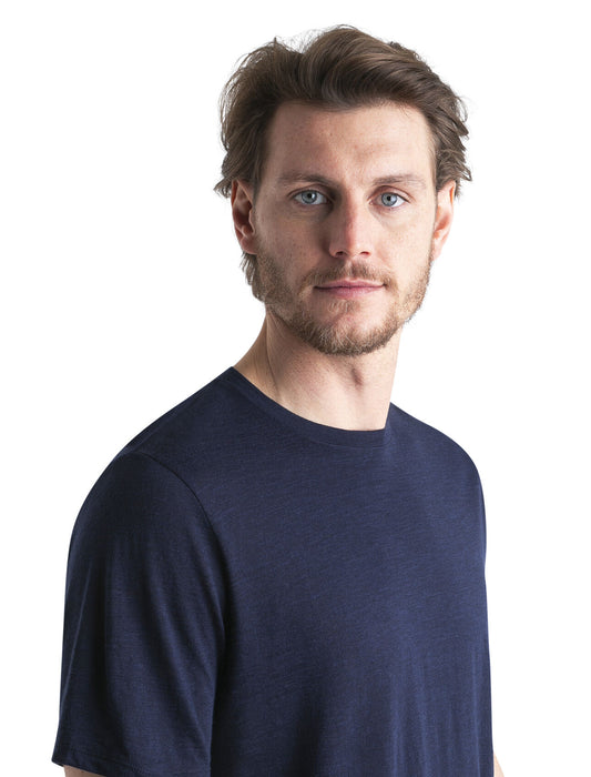 Icebreaker Merino Linen Short Sleeve T-Shirt Midnight Navy Herr - T-shirts & Linnen