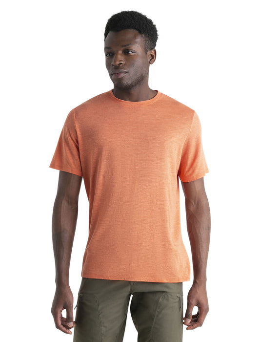 Icebreaker Merino Linen Short Sleeve T-Shirt Ember Herr - T-shirts & Linnen