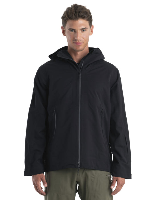 Icebreaker Shell+™ Merino Peak Hooded Jacket Black Herr - Jackor