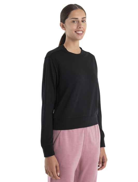 Icebreaker Merino Blend Crush II Long Sleeve Sweatshirt  Black Dam - Tröjor Dam