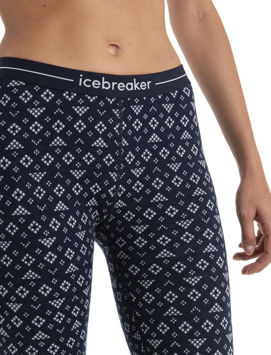 Icebreaker Merino 260 Vertex Thermal Leggings First Snow  Midnight Navy/Snow Dam - Underställ Dam