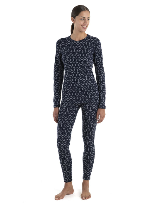 Icebreaker Merino 260 Vertex Thermal Leggings First Snow  Midnight Navy/Snow Dam - Underställ Dam