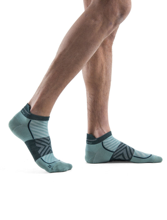 Icebreaker Merino Blend Run+ Ultralight Micro Socks Cloud Ray/Fathom Green Herr - Strumpor