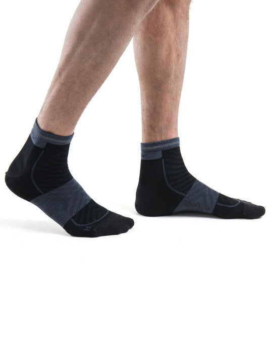 Icebreaker Merino Blend Run+ Ultralight Mini Socks Black/Graphite Herr - Strumpor