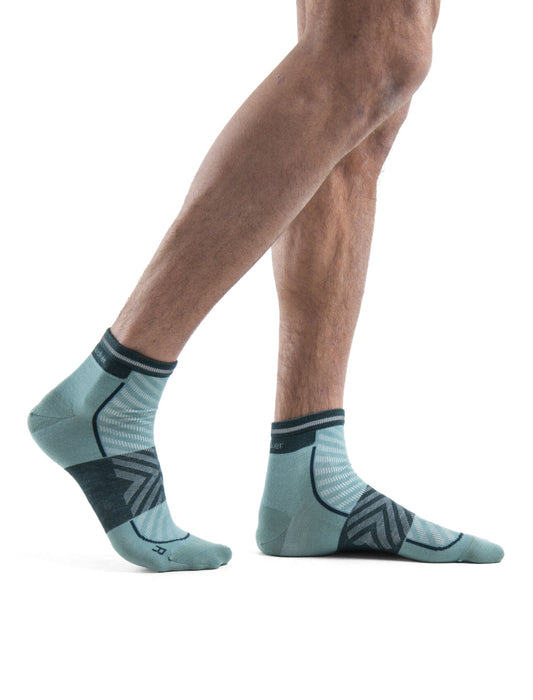 Icebreaker Merino Blend Run+ Ultralight Mini Socks Cloud Ray/Fathom Green Herr - Strumpor