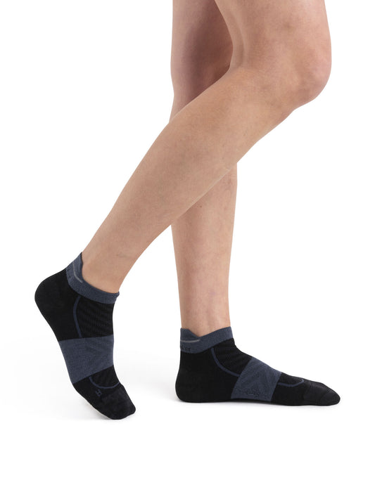 Icebreaker Merino Run+ Ultralight Micro Socks  Black/Graphite Dam - Strumpor Dam