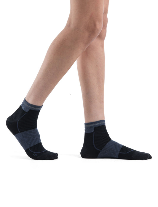 Icebreaker Merino Blend Run+ Ultralight Mini Socks  Black/Graphite Dam - Strumpor Dam