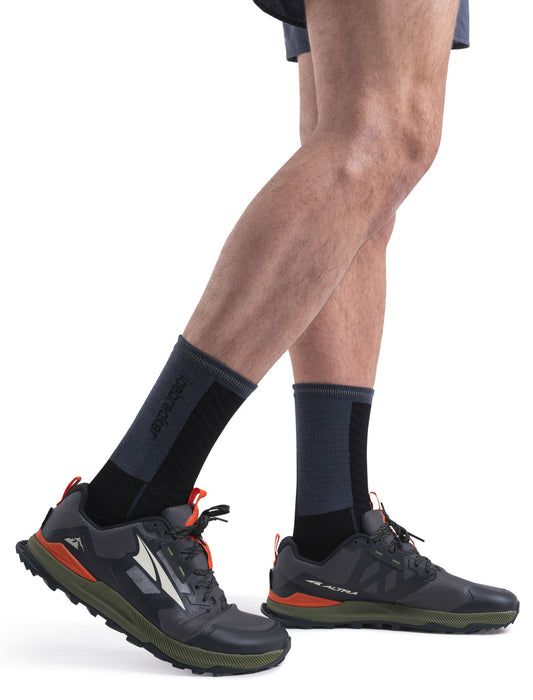 Icebreaker Merino Blend Run+ Ultralight Crew Socks Black/Graphite Herr - Strumpor