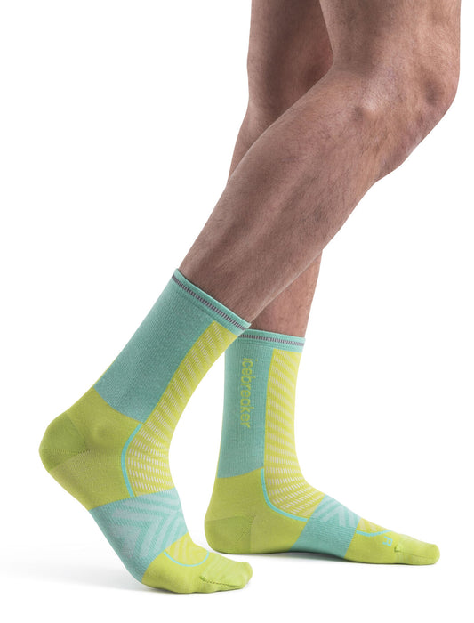 Icebreaker Merino Blend Run+ Ultralight Crew Socks Hyper/Aura Herr - Strumpor