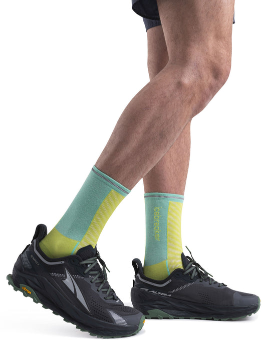 Icebreaker Merino Blend Run+ Ultralight Crew Socks Hyper/Aura Herr - Strumpor