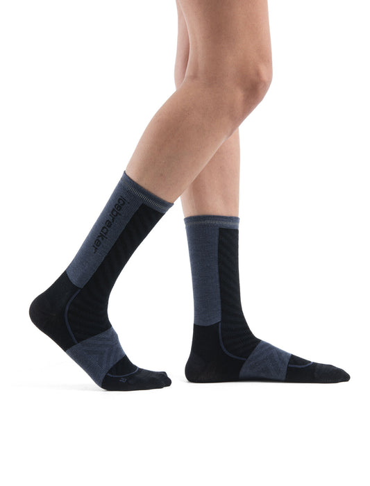 Icebreaker Merino Blend Run+ Ultralight Crew Socks  Black/Graphite Dam - Strumpor Dam