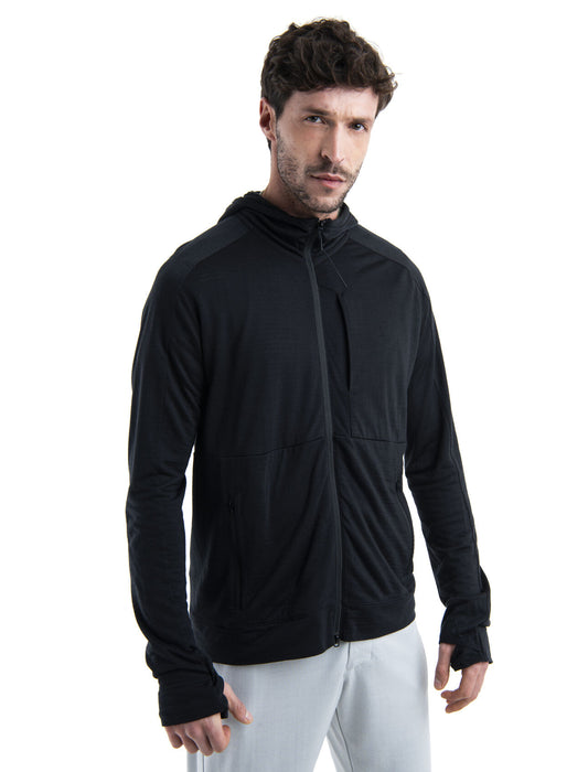 Icebreaker Merino Blend 200 Realfleece™ The North Face x icebreaker Long Sleeve Zip Hoodie Black Herr - Tröjor