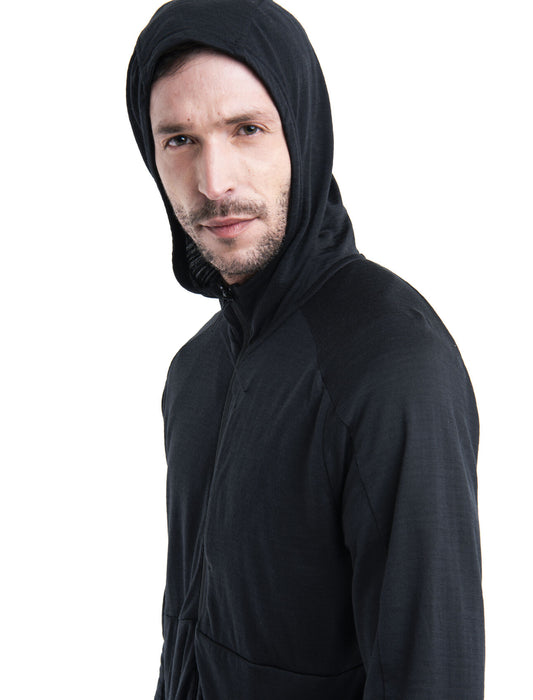 Icebreaker Merino Blend 200 Realfleece™ The North Face x icebreaker Long Sleeve Zip Hoodie Black Herr - Tröjor