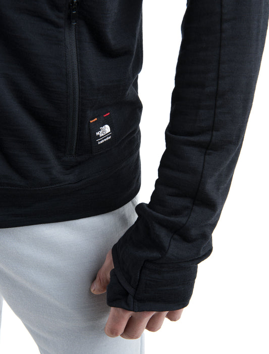 Icebreaker Merino Blend 200 Realfleece™ The North Face x icebreaker Long Sleeve Zip Hoodie Black Herr - Tröjor