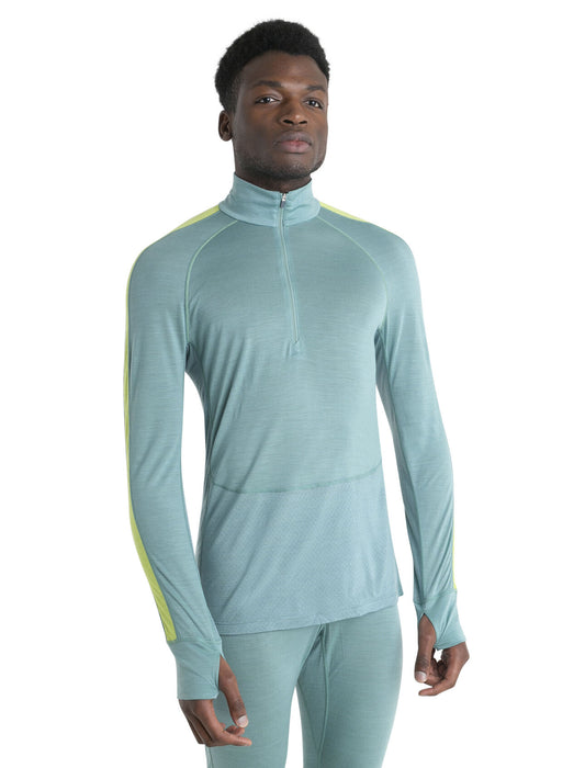 Icebreaker 125 ZoneKnit™ Merino Blend Long Sleeve Half Zip Thermal Top Cloud Ray/Hyper Herr - Underställ