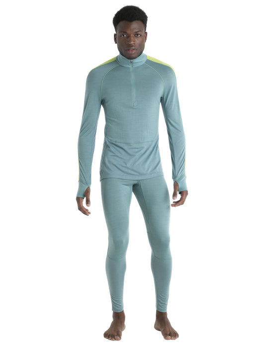 Icebreaker 125 ZoneKnit™ Merino Blend Long Sleeve Half Zip Thermal Top Cloud Ray/Hyper Herr - Underställ