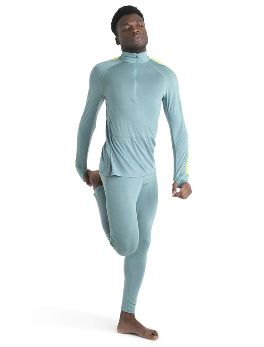 Icebreaker 125 ZoneKnit™ Merino Blend Long Sleeve Half Zip Thermal Top Cloud Ray/Hyper Herr - Underställ