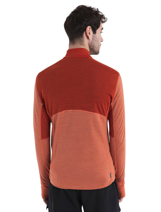 Icebreaker Merino Blend 200 Realfleece™ Descender Long Sleeve Half Zip Top Molten/Ember Herr - Tröjor