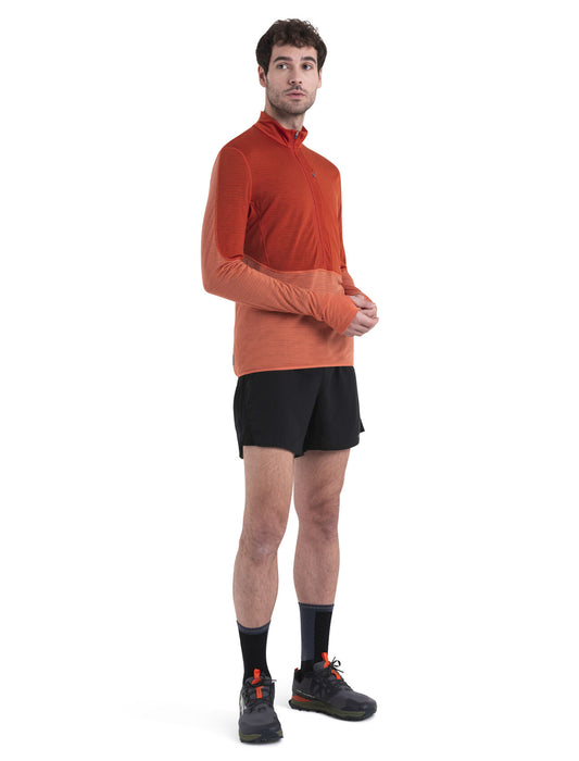 Icebreaker Merino Blend 200 Realfleece™ Descender Long Sleeve Half Zip Top Molten/Ember Herr - Tröjor