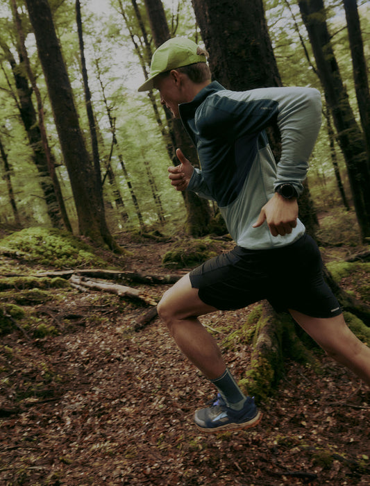 Icebreaker Merino Blend 200 Realfleece™ Descender Long Sleeve Half Zip Top Fathom Green/Cloud Ray Herr - Tröjor