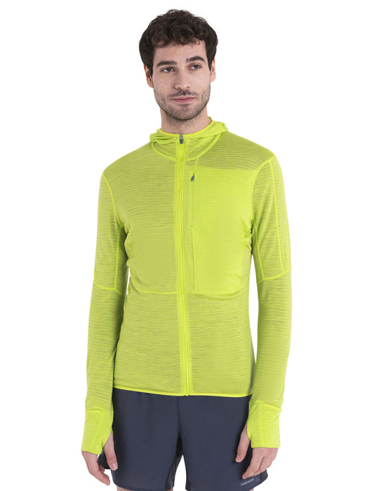 Icebreaker Merino Blend 200 Realfleece™ Descender Long Sleeve Zip Hoodie Hyper Herr - Tröjor