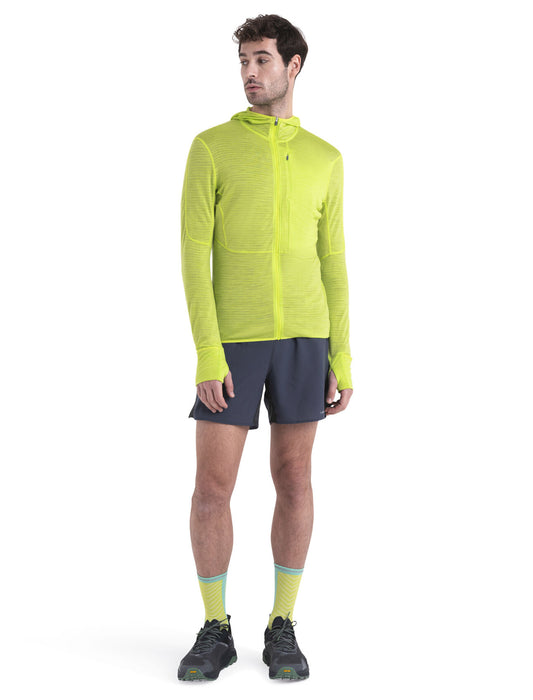 Icebreaker Merino Blend 200 Realfleece™ Descender Long Sleeve Zip Hoodie Hyper Herr - Tröjor