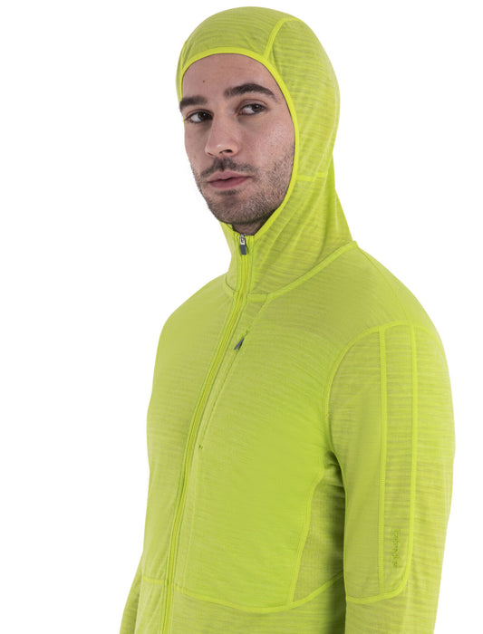 Icebreaker Merino Blend 200 Realfleece™ Descender Long Sleeve Zip Hoodie Hyper Herr - Tröjor