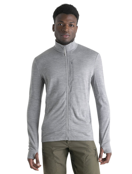 Icebreaker Merino 260 Quantum IV Long Sleeve Zip Top Metro Heather Herr - Tröjor