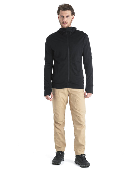 Icebreaker Merino 260 Quantum IV Long Sleeve Zip Hoodie Black Herr - Tröjor