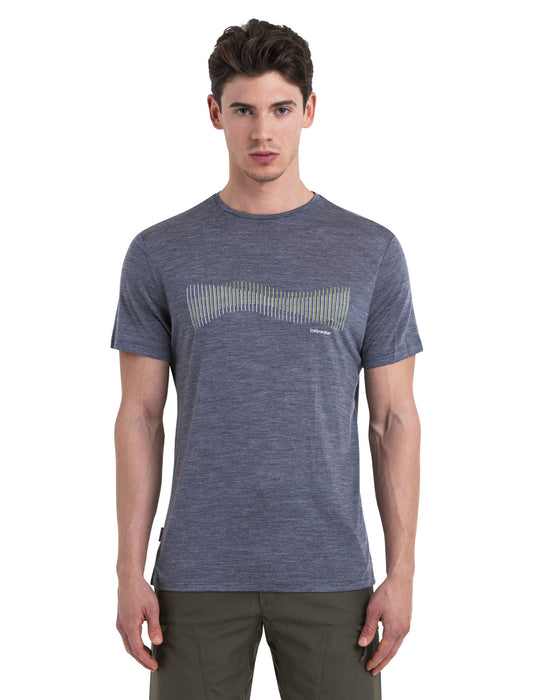 Icebreaker 125 Cool-Lite™ Merino Blend Sphere III T-Shirt Terrain Lines Graphite Heather Herr - T-shirts & Linnen