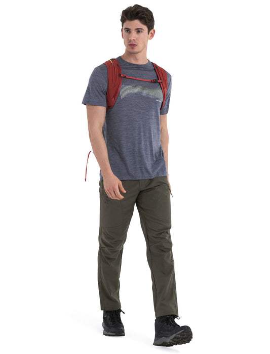 Icebreaker 125 Cool-Lite™ Merino Blend Sphere III T-Shirt Terrain Lines Graphite Heather Herr - T-shirts & Linnen