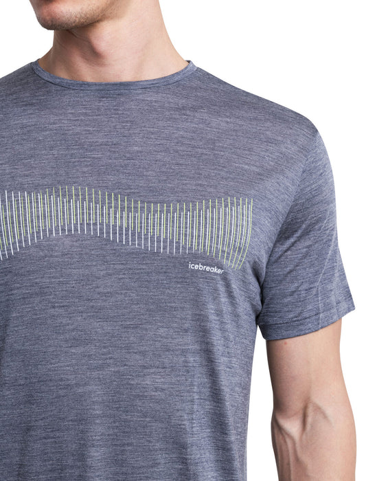 Icebreaker 125 Cool-Lite™ Merino Blend Sphere III T-Shirt Terrain Lines Graphite Heather Herr - T-shirts & Linnen