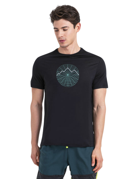 Icebreaker 125 Cool-Lite™ Merino Blend Sphere III T-Shirt Vision Grid Black Herr - T-shirts & Linnen