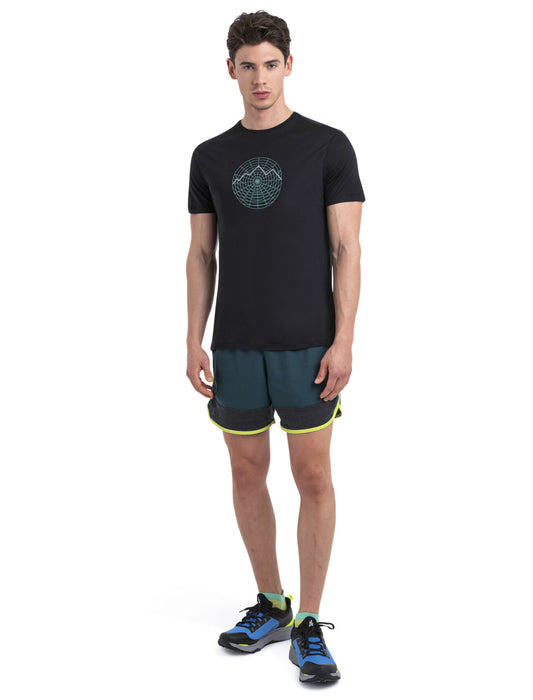 Icebreaker 125 Cool-Lite™ Merino Blend Sphere III T-Shirt Vision Grid Black Herr - T-shirts & Linnen