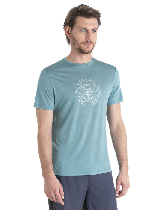 Icebreaker 125 Cool-Lite™ Merino Blend Sphere III T-Shirt Vision Grid Cloud Ray Herr - T-shirts & Linnen