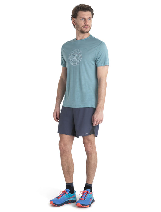 Icebreaker 125 Cool-Lite™ Merino Blend Sphere III T-Shirt Vision Grid Cloud Ray Herr - T-shirts & Linnen