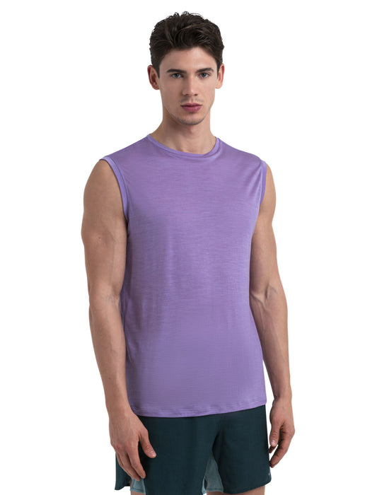 Icebreaker 125 Cool-Lite™ Merino Blend Sphere III Tank Purple Gaze Herr - T-shirts & Linnen