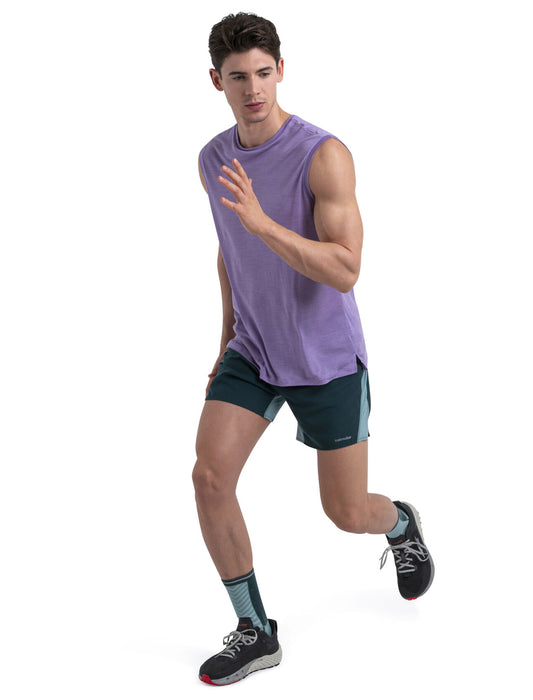 Icebreaker 125 Cool-Lite™ Merino Blend Sphere III Tank Purple Gaze Herr - T-shirts & Linnen