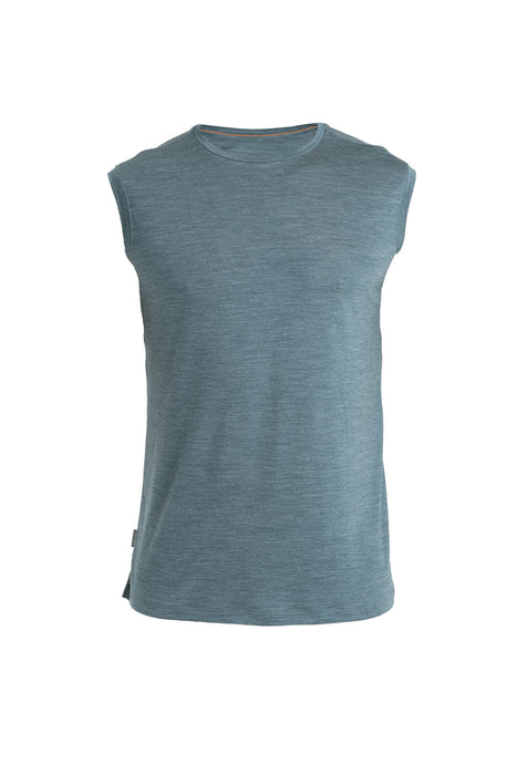 Icebreaker 125 Cool-Lite™ Merino Blend Sphere III Tank Fathom Green Heather Herr - T-shirts & Linnen