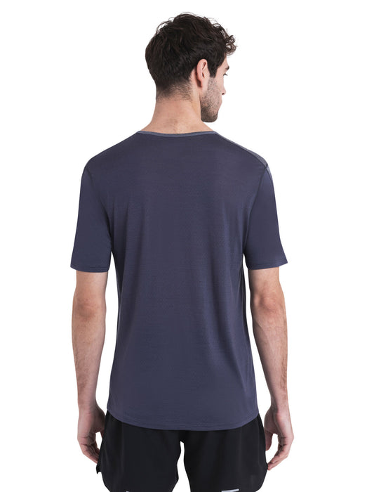 Icebreaker 125 ZoneKnit™ Merino Blend Energy Wind T-Shirt Graphite/Graphite Heather Herr - T-shirts & Linnen